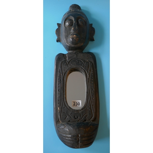 230 - Oceana tribal mask mirror - Approx height 65cm