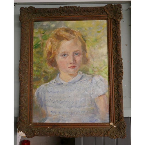 247 - Portrait of young girl called Helena - Approx IS: 28cm x 39cm