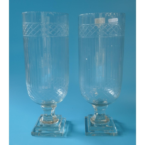 250 - Pair of tall glass vases - Approx height 40cm