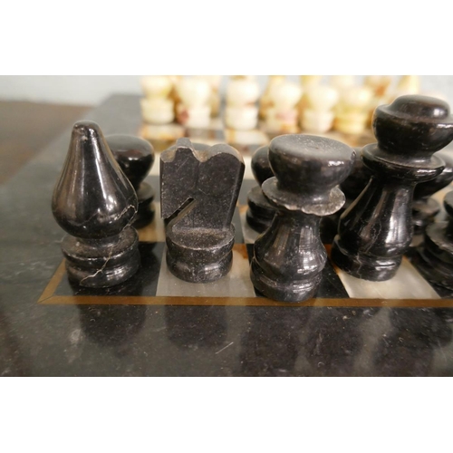 252 - Onyx chess set on onyx board