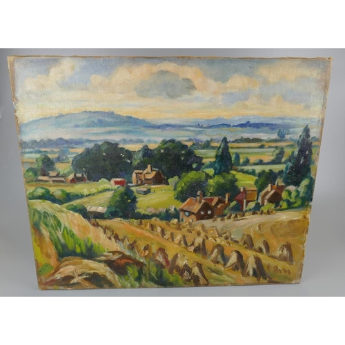 276 - Oil on canvas rural scene - Approx IS: 61cm x 51cm