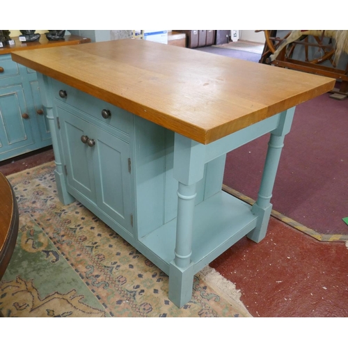 278 - Painted hardwood kitchen island - Approx size L: 130cm W: 80cm H: 87cm