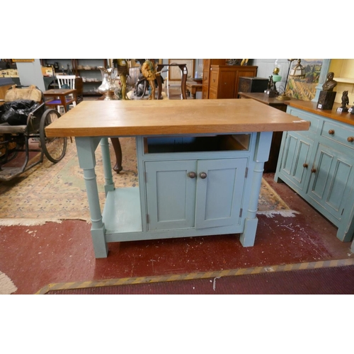 278 - Painted hardwood kitchen island - Approx size L: 130cm W: 80cm H: 87cm