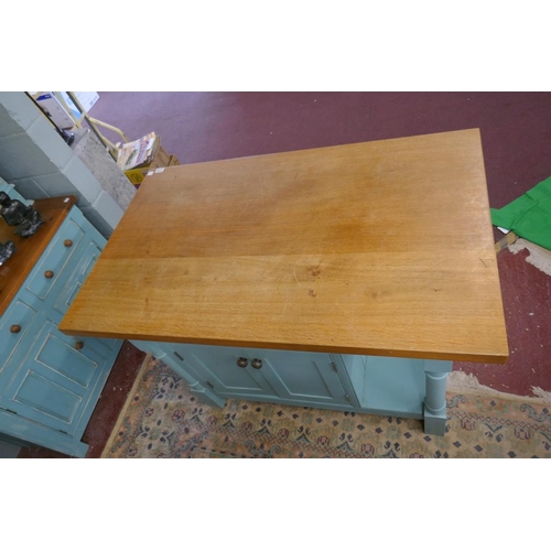 278 - Painted hardwood kitchen island - Approx size L: 130cm W: 80cm H: 87cm