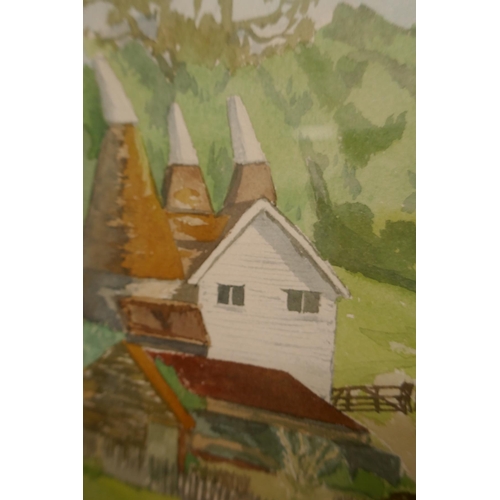 304 - Watercolour signed - B. W. Cook - Rural scene - Image size: 43cm x 28cm and Small water colour ... 