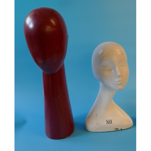 322 - 2 mannequin heads