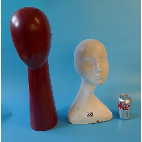 322 - 2 mannequin heads