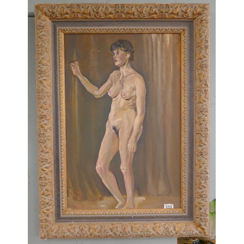 333 - Oil on canvas nude - Approx IS: 49cm x 74cm