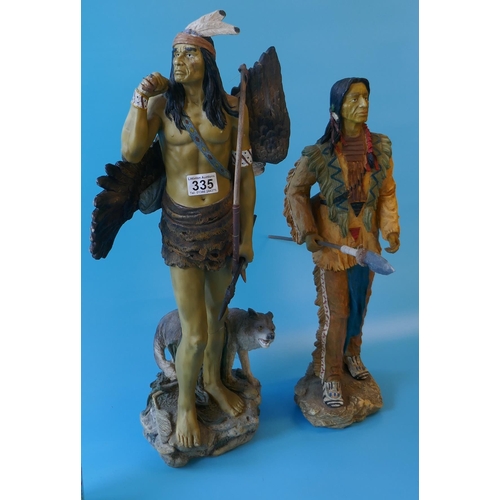 335 - Pair of Native American statues - A/F