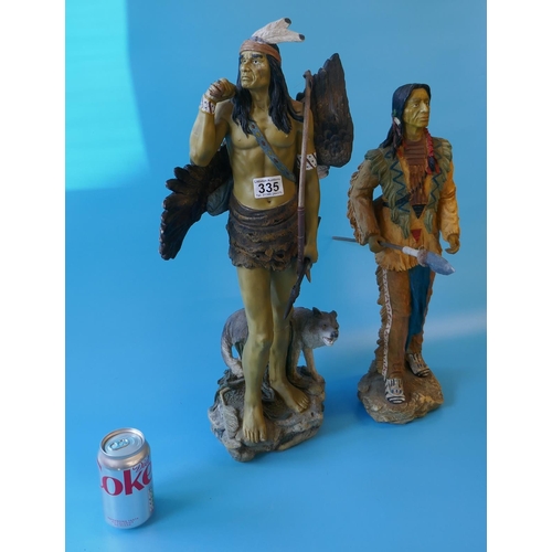 335 - Pair of Native American statues - A/F