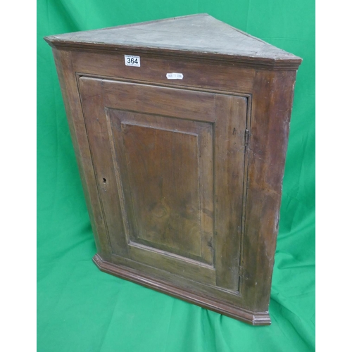 364 - Antique elm corner cupboard