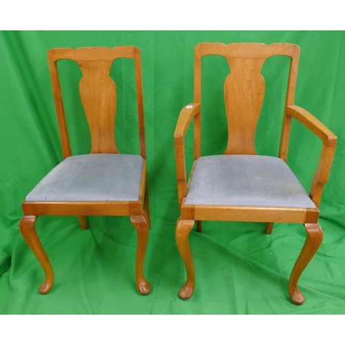 372 - Set of 6 walnut chairs