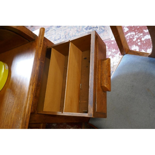 375 - Oak tambour top desk A/F all parts present just add glue!!! - Approx size W: 137cm D: 86cm H: 95cm