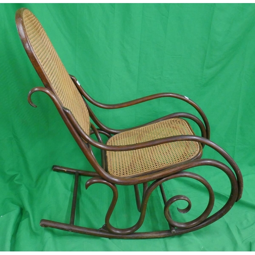 386 - Bentwood bergère seated rocking chair