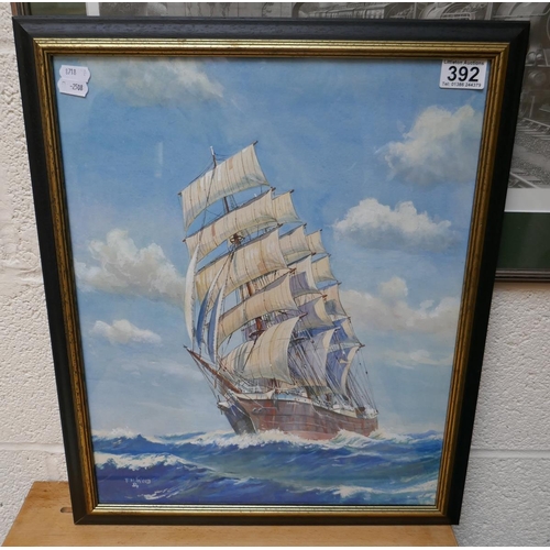 392 - Watercolour - Nautical Scene - Peter M Wood - Approx IS: 37cm x 46cm