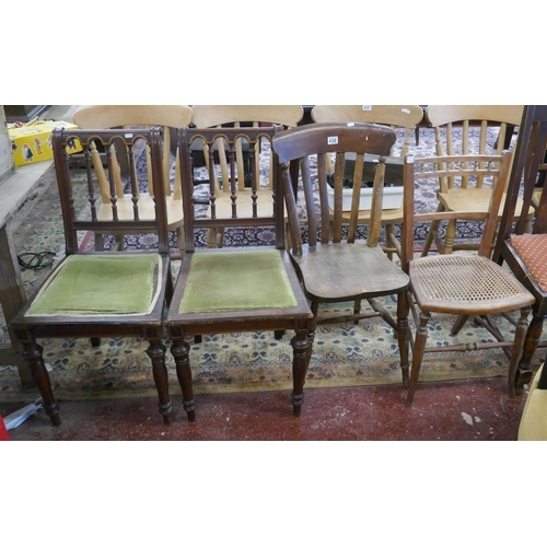 436 - 4 chairs to include spindle back Regency pair