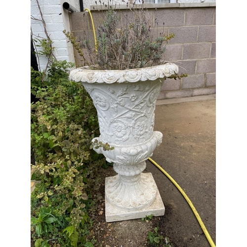 445 - Victorian stone painted pedestal planter