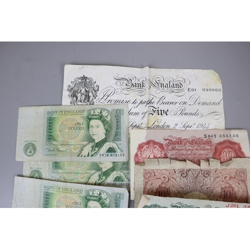 64 - Collection of English bank notes to include copy of white £5 note