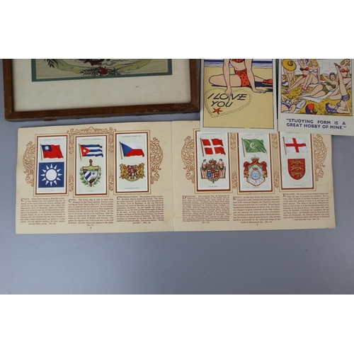 84 - Military silk marked 1815 together with cigarette cards