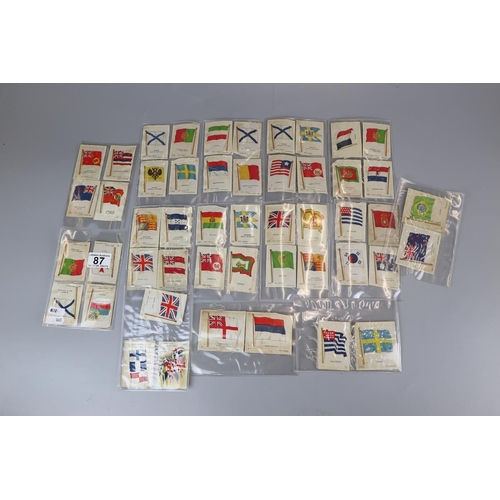 87 - Approximately 50 WWI 1914/18 silk cigarette cards - Nations flags by B.V.D