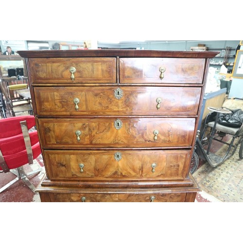 345 - 18th century burr walnut chest on stand