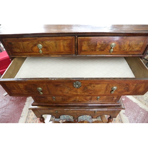 345 - 18th century burr walnut chest on stand