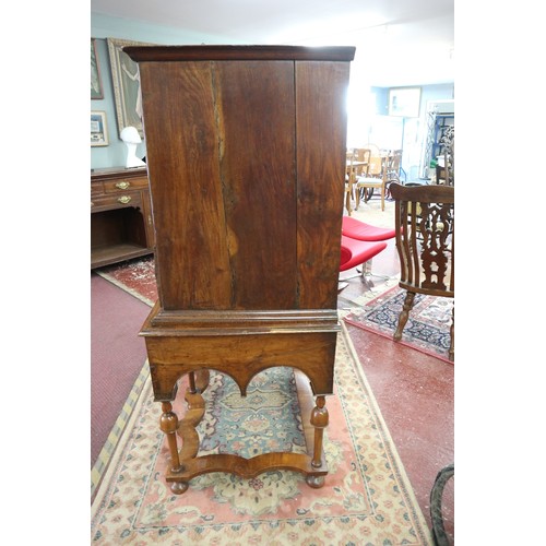 345 - 18th century burr walnut chest on stand