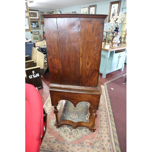 345 - 18th century burr walnut chest on stand