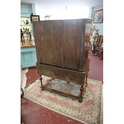 345 - 18th century burr walnut chest on stand