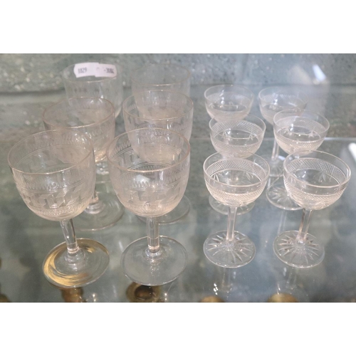 102 - Two sets of antique glasses