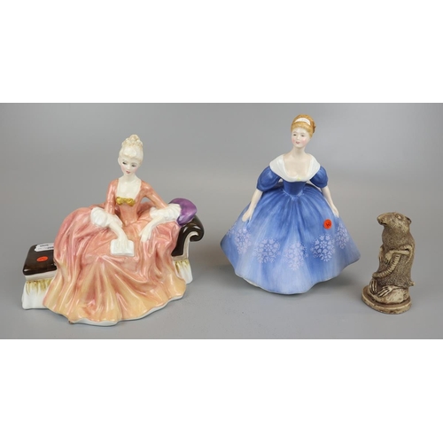 106 - 2 Royal Doulton figurines together with rat figure