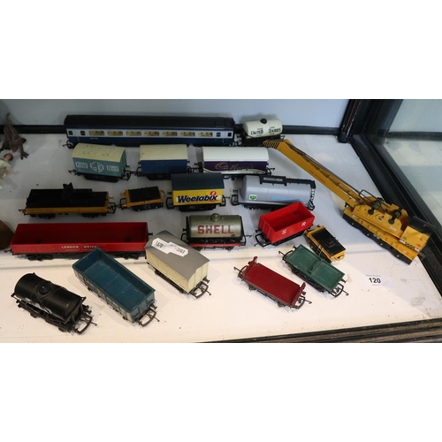 120 - OO gauge wagons, coach and crane set