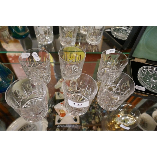 122 - Collection of cut glass to include whiskey tumblers