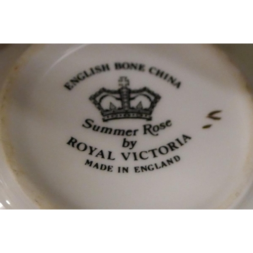 129 - 12 place tea service Summer Rose by Royal Victoria