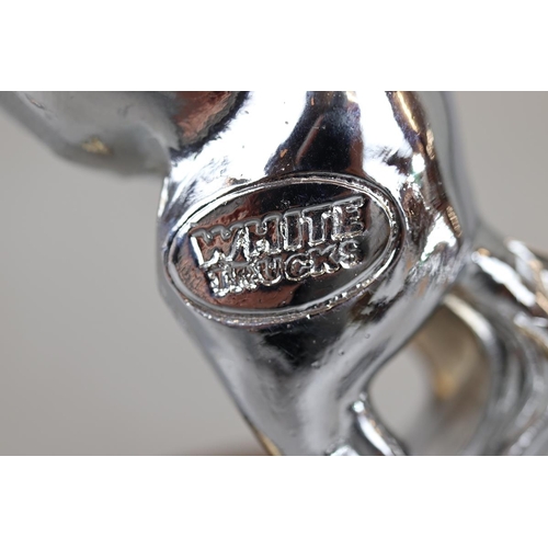 159 - Large White Trucks horse mascot radiator cap 