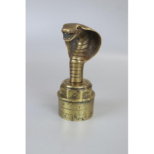 164 - Brass cobra head mascot radiator cap 