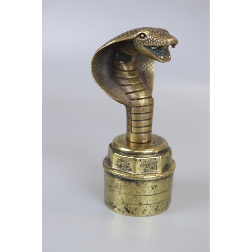 164 - Brass cobra head mascot radiator cap 