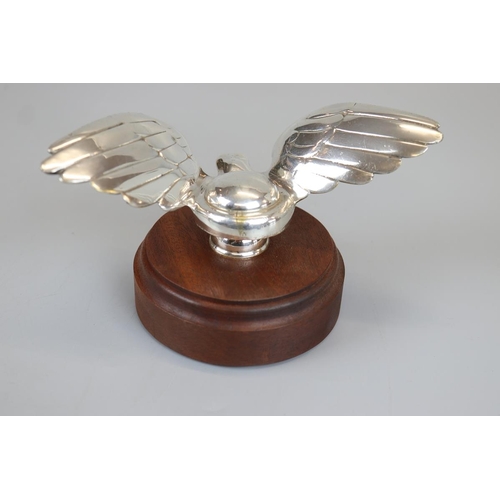 165 - Bird mascot mounted on turned wooden base