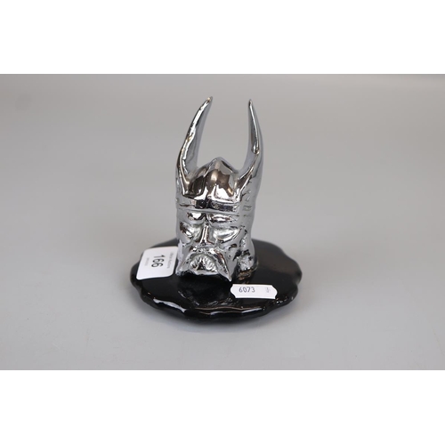 166 - Rover chrome Viking head mascot radiator cap 