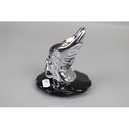 166 - Rover chrome Viking head mascot radiator cap 