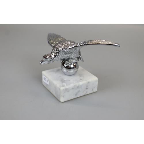 177 - Eagle mascot mounted on marble base