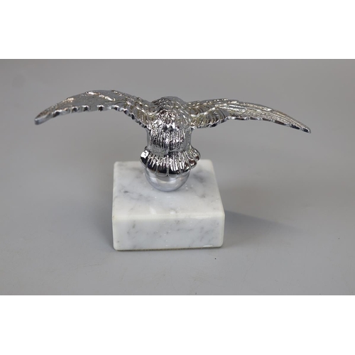 177 - Eagle mascot mounted on marble base