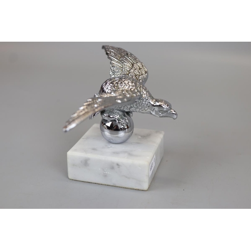 177 - Eagle mascot mounted on marble base