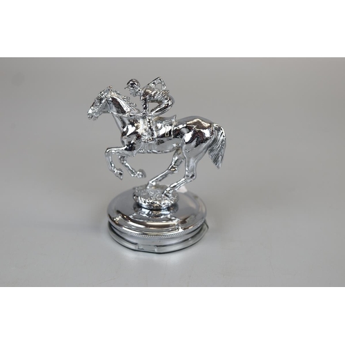 181 - Horse and jockey mascot radiator cap