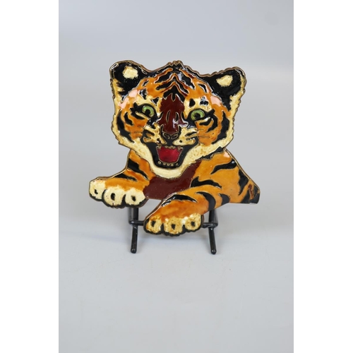 182 - Enamel tiger badge possibly Indian