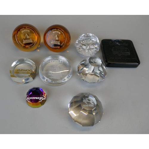 203 - Collection of automobile themed paperweights