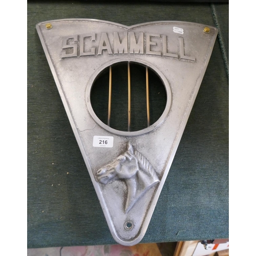 216 - Large triangular Scammell badge