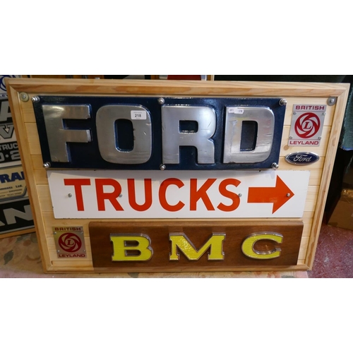 218 - Collection of badges to include Ford, BMC etc