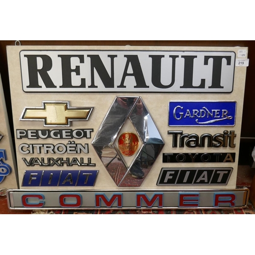 219 - Collection of badges to include Commer, Renault, Bedford etc