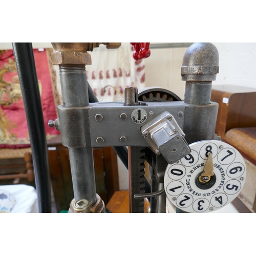 253 - Gilbert and Barker vintage hand petrol pump - Approx H: 244cm